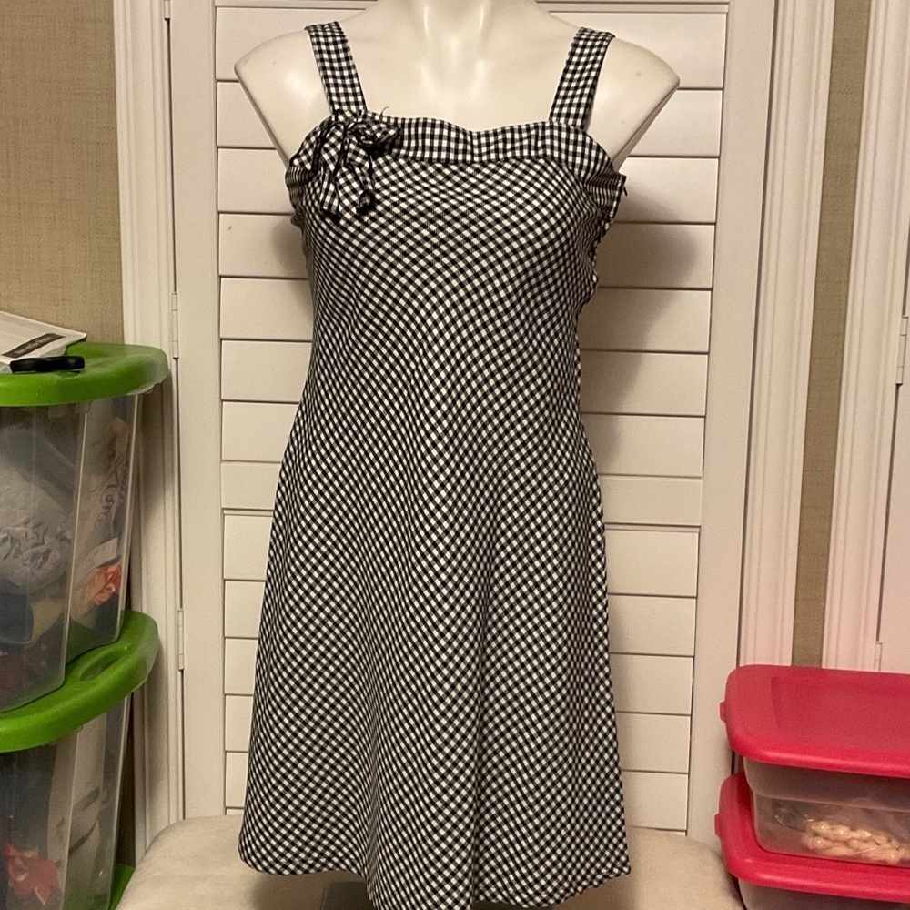 Basic Editions Black and White Gingham Mini Dress